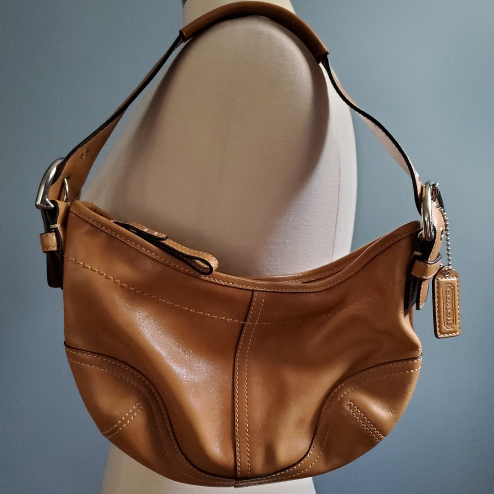 Coach Tan leather mini bag purse